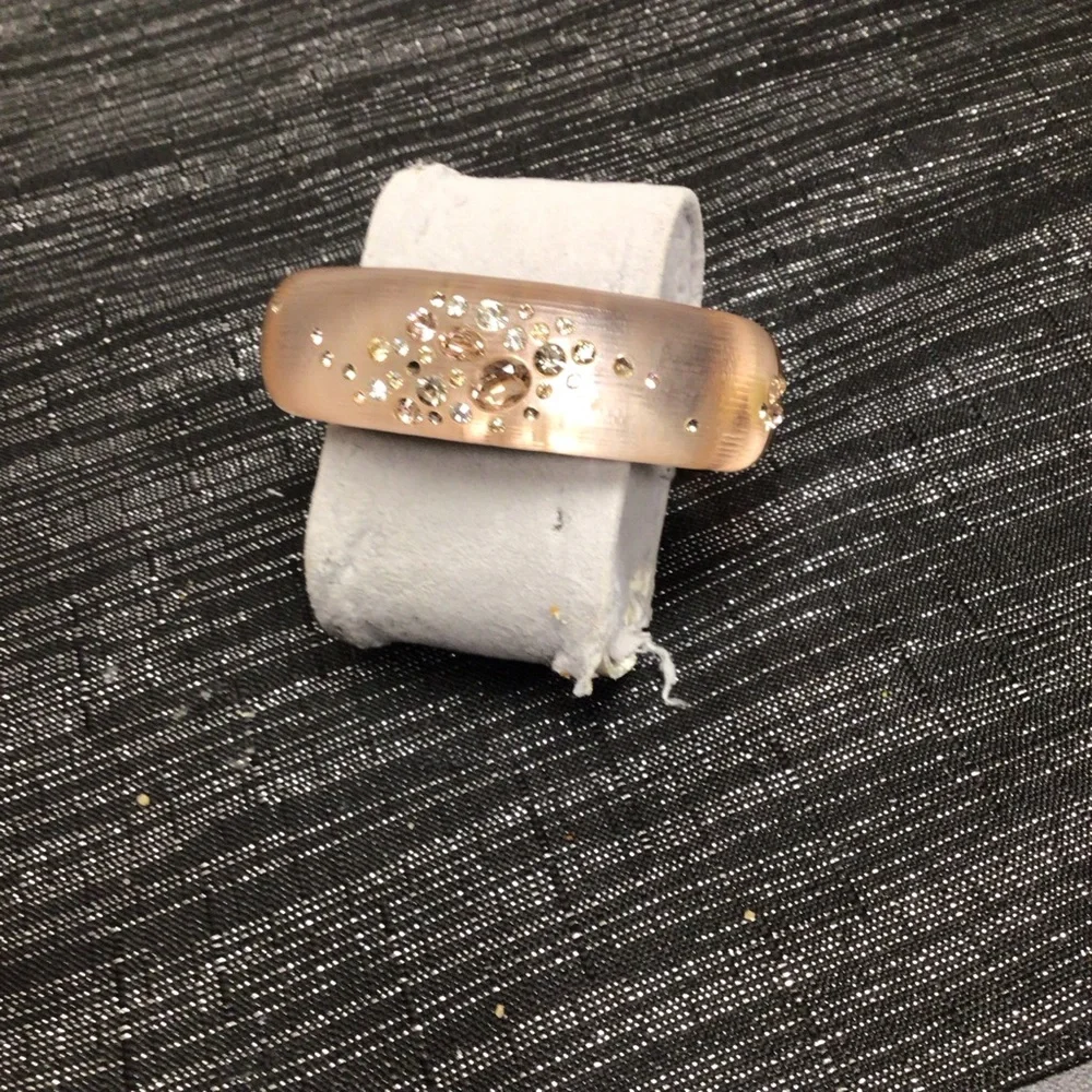 Alexis Bittar Gold and Pink Crystal Bangle